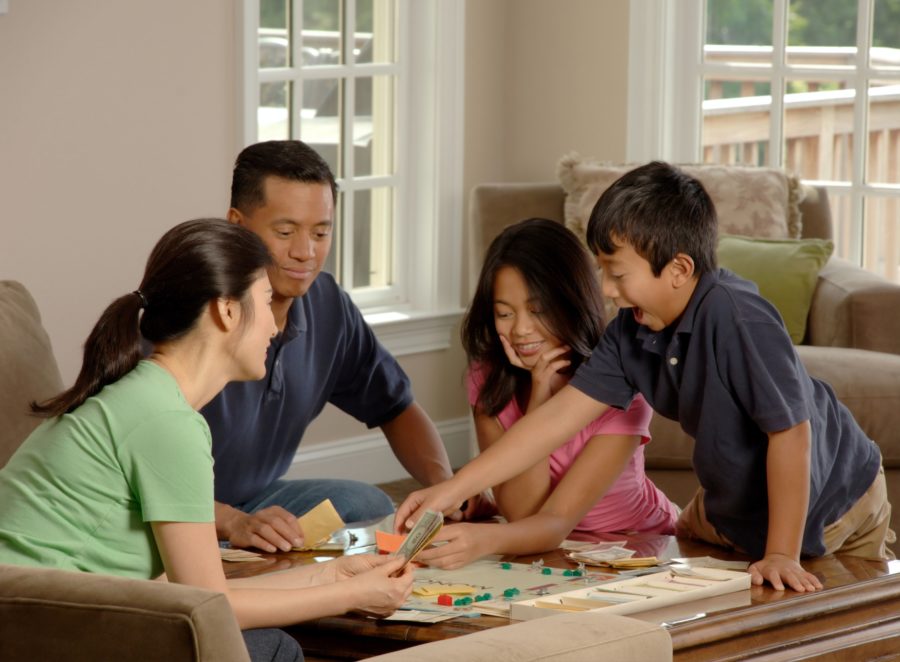 Board games with family when there is rain